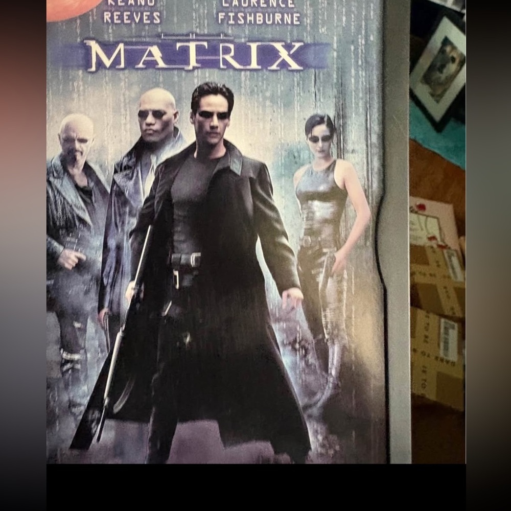 Men's Black Matrix-Inspired Trench Coat